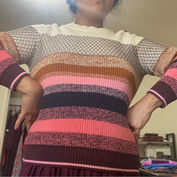 XL Petite Talbots striped multicolor sweater - Picture 6 of 10